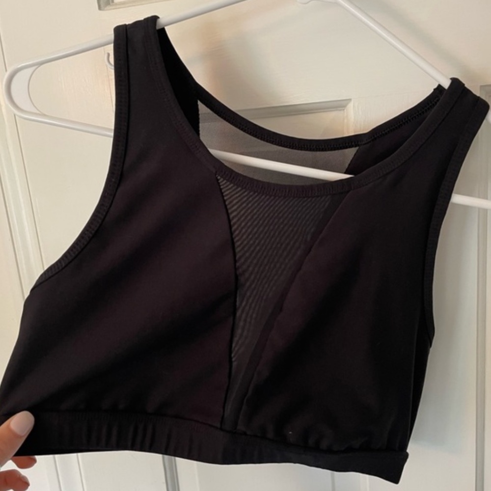 90 Degree By Reflex Black Mesh Sports Bra | Size Medium - Picture 2 of 9
